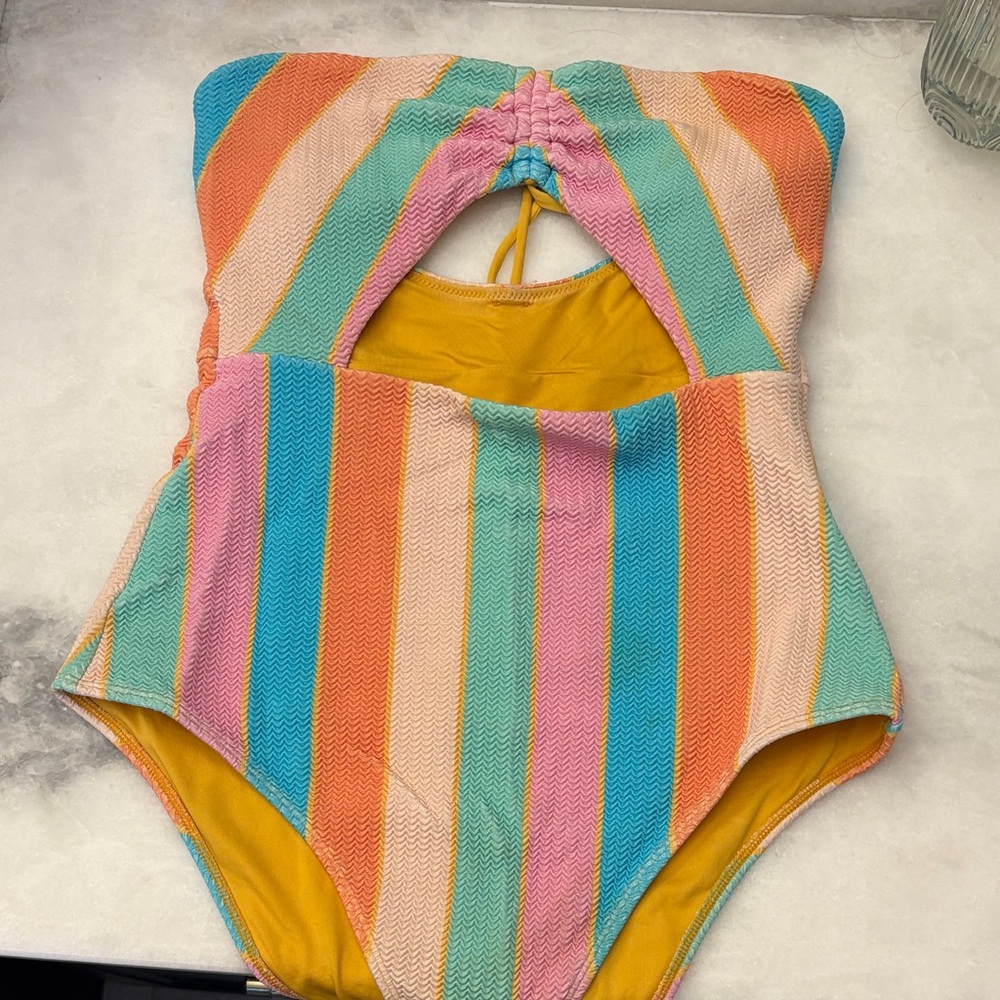 O'Neill Multicolor Striped One Piece Swimsuit